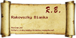 Rakovszky Bianka névjegykártya